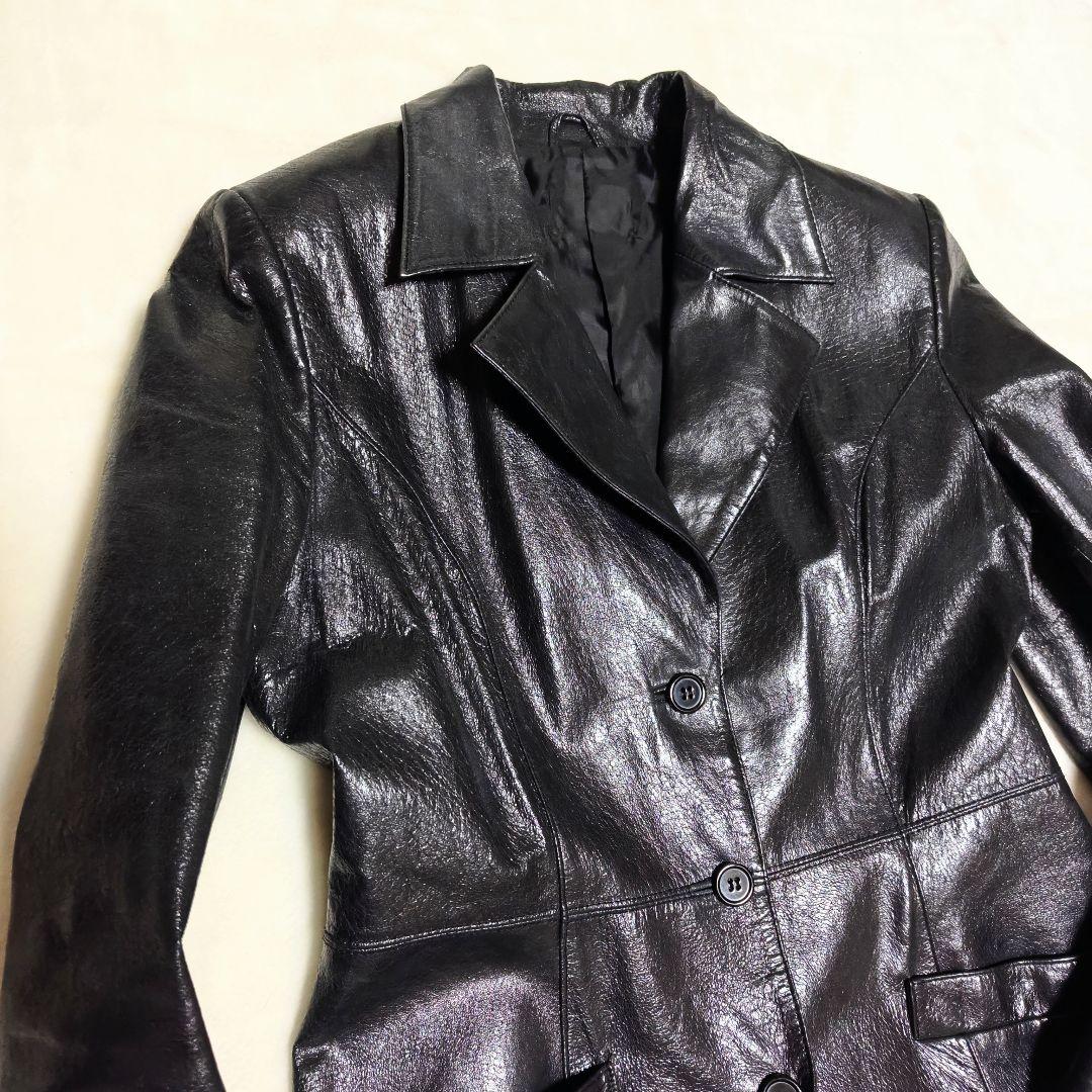 OTTO 本革 レザー シングル チェスターコート ロングコート マキシ丈