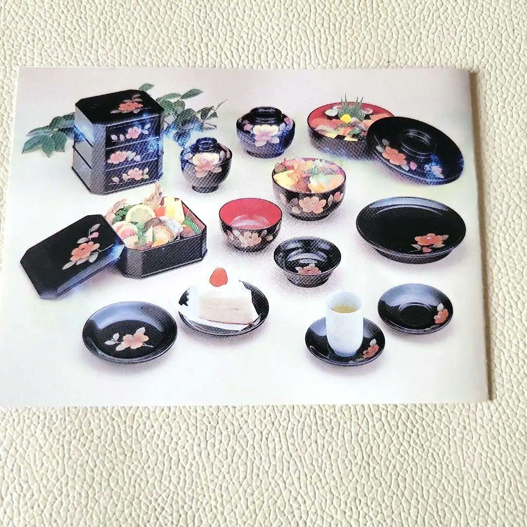 【希少】会津塗　照井久良人の山茶花時絵 汁椀 5客　伝統工芸品