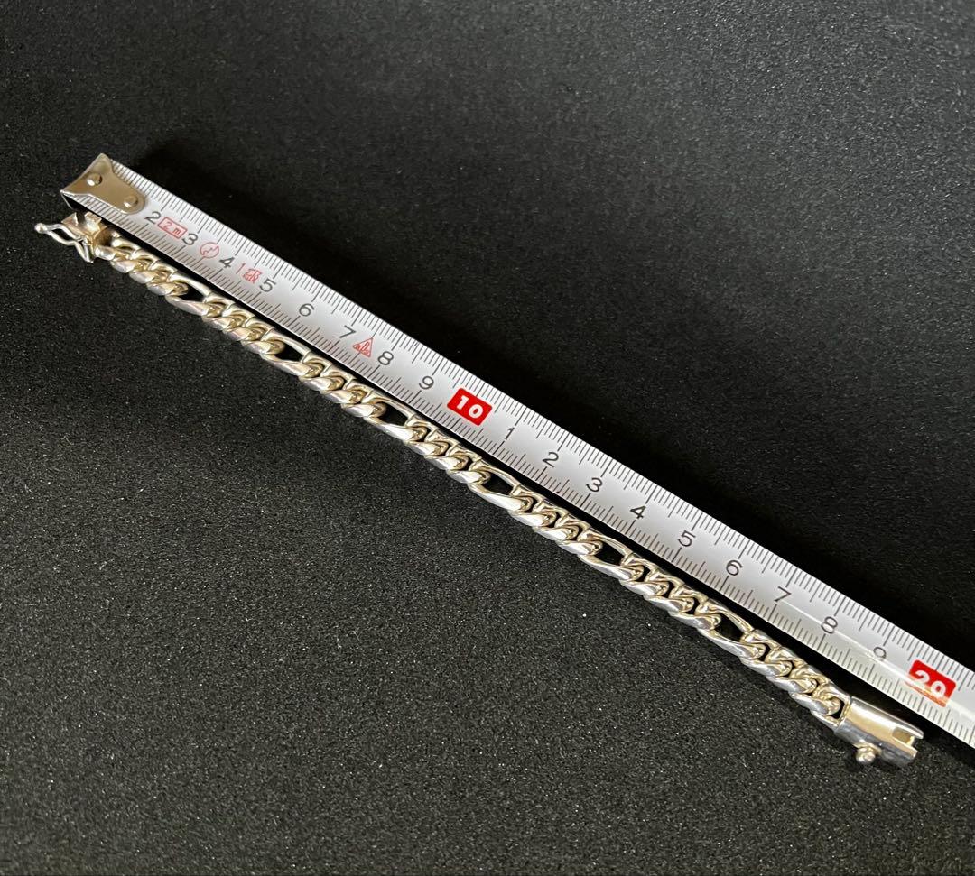 シルバー 925 フィガロチェーンブレスレット 美品