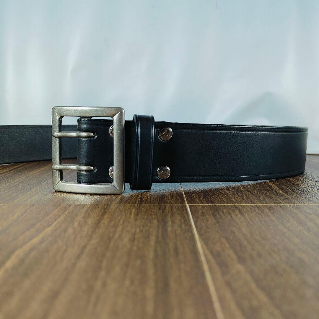 【極艶美品】BUCO ブコ 極厚ブライドルドレスベルト ダブルピンバックルベルト