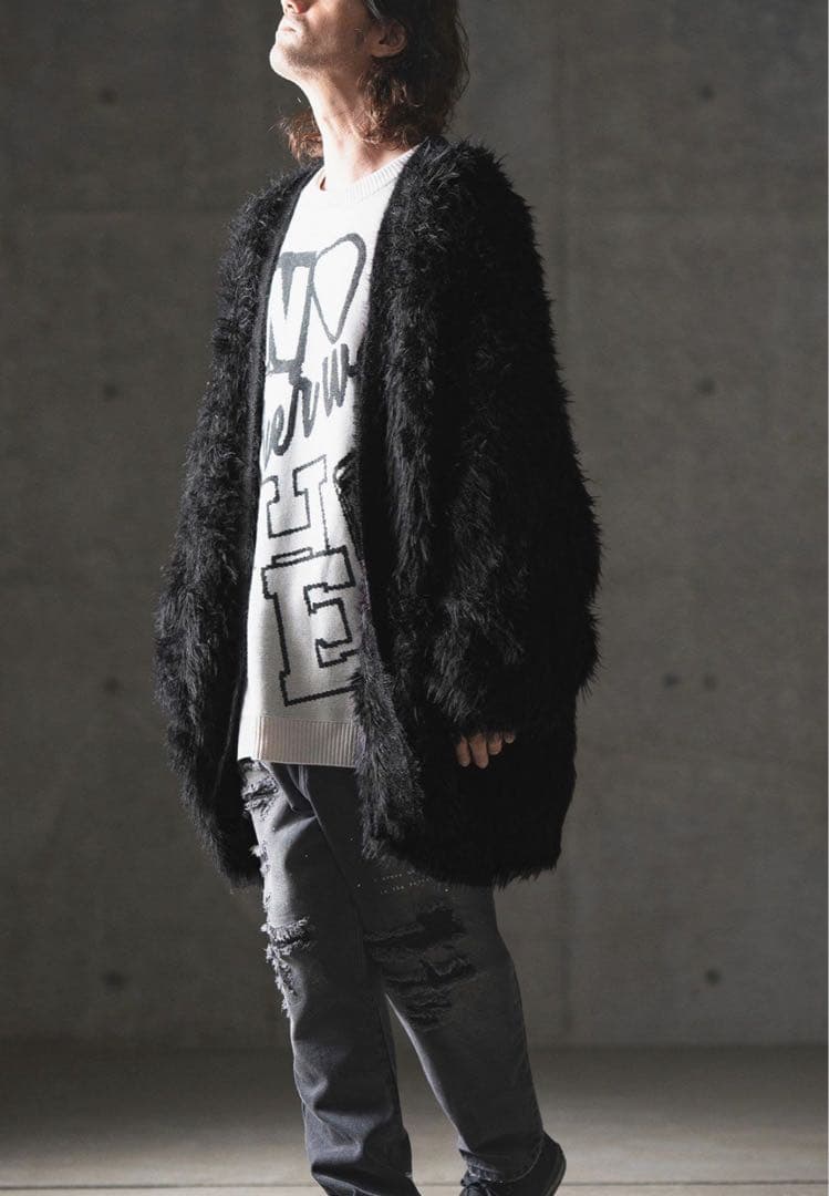 GLIMCLAP(グリムクラップ）　ニットロングカーディガン　ブラック