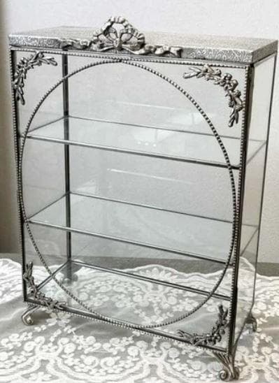 新品　真鍮×ガラス製 コレクションボックス（扉開閉式）アンティーク調