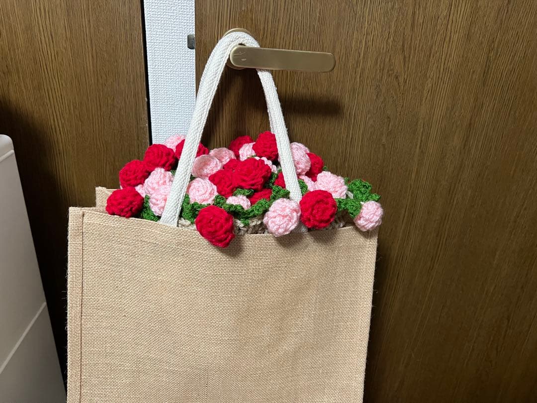 花束ブランケット　ブーケブランケット　ハンドメイド　バラ　直径約90cm