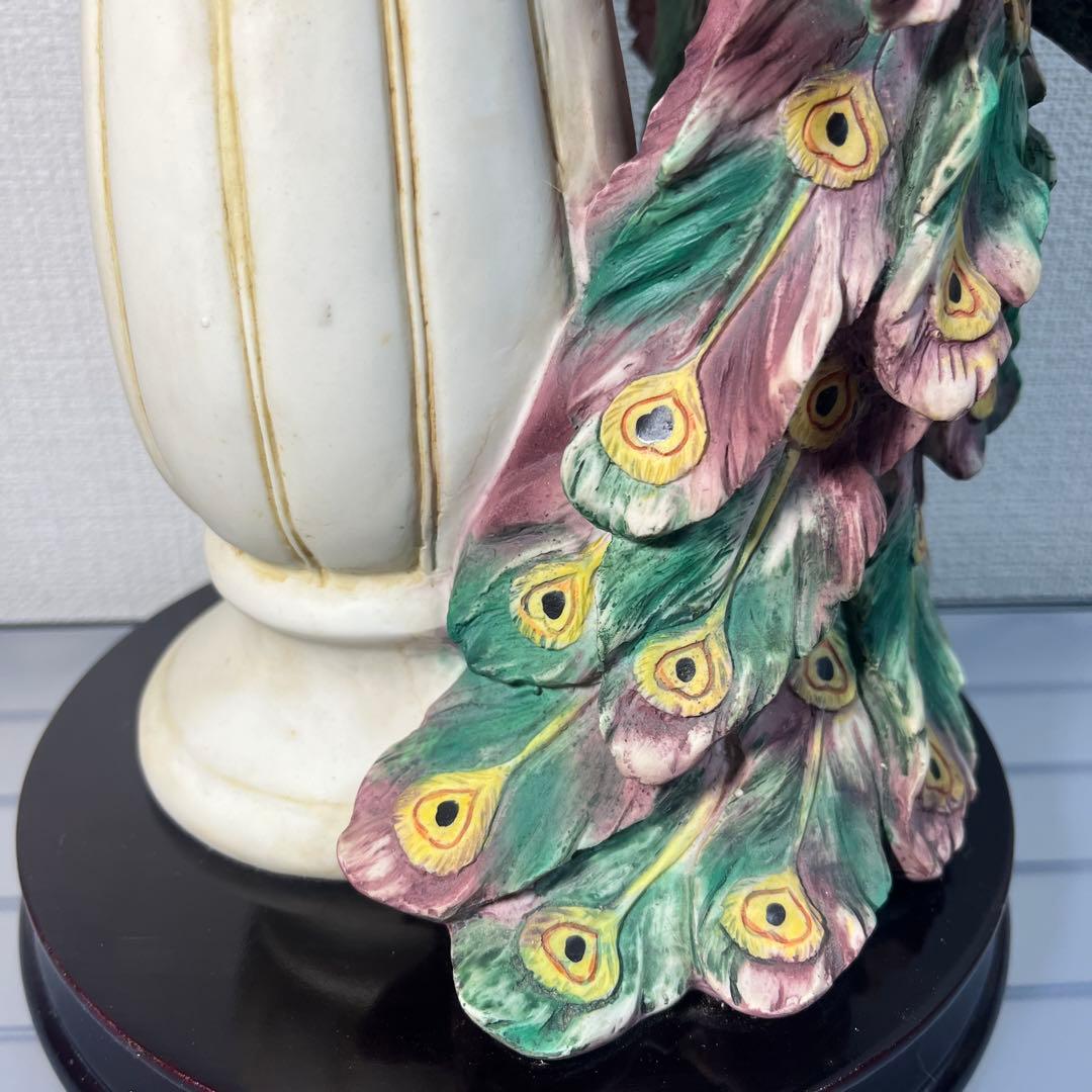 【匿名配送】孔雀　置物　置き物　オブジェ　ピーコック　サンクチュアリ　孔雀の楽園