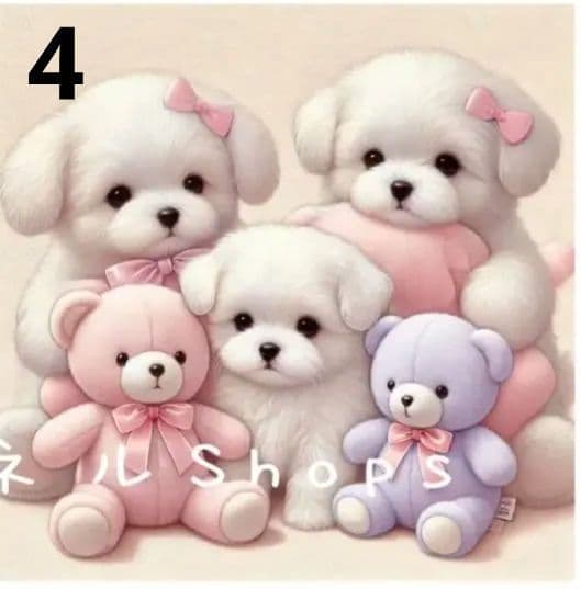 ご確認用　ぬいぐるみワンコ柄　ハンカチ　ハンドメイド12/19