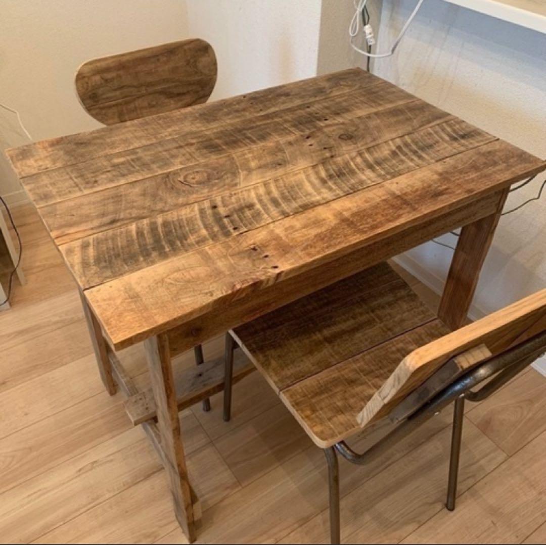 兵庫県の方【美品】ダイニングテーブル 2人用 おしゃれ 木製 カフェモク家具