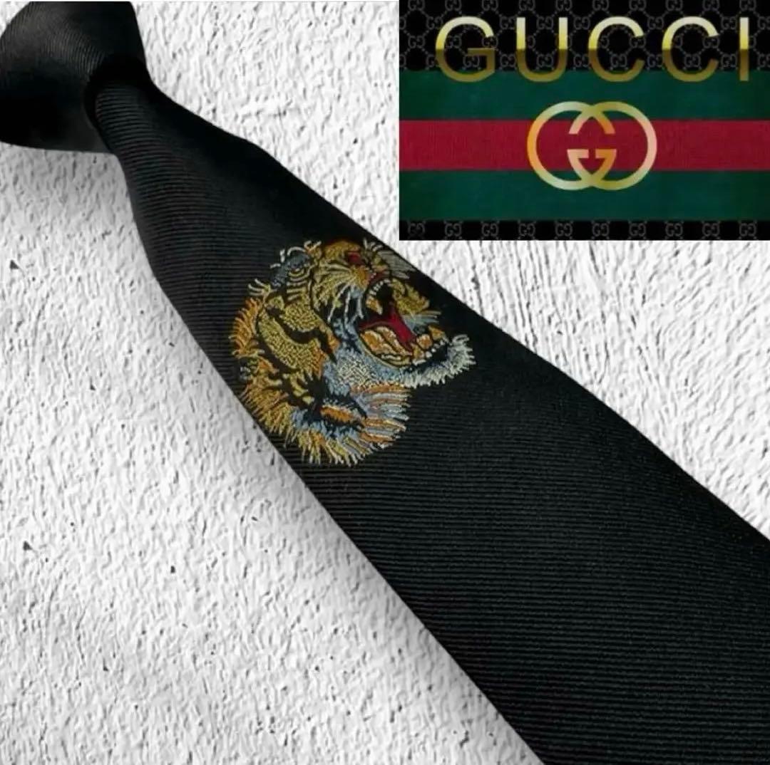 saaaGUCCI グッチ 虎　ネクタイ