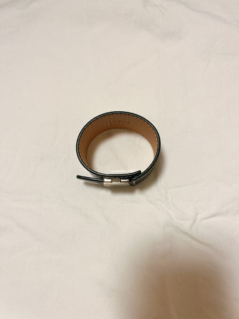 【美品/箱付き】ロエベ　レザーブレスレット　アナグラム　ブラック　黒