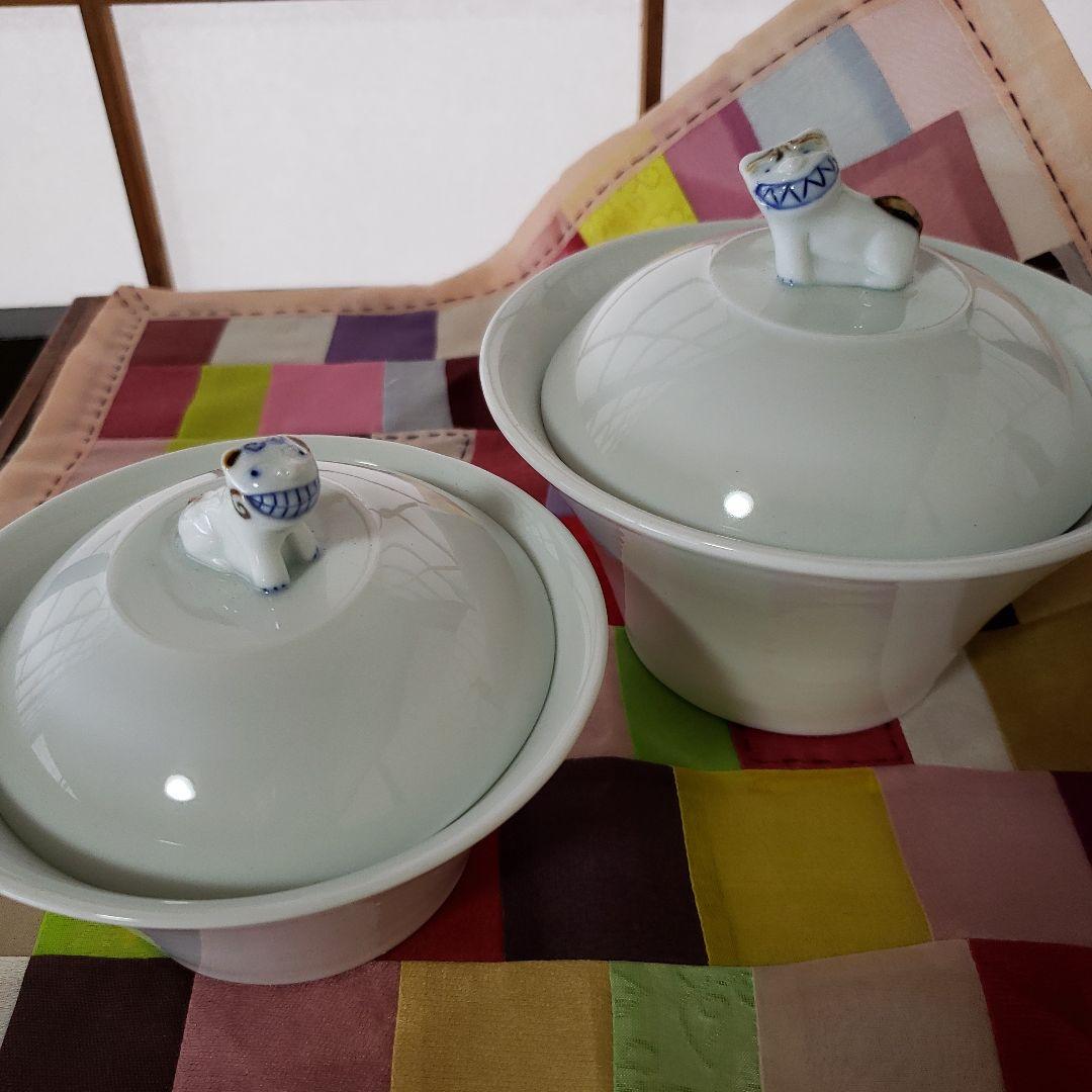 韓国　食器　白磁　虎　蓋付き　椀　スープ　器