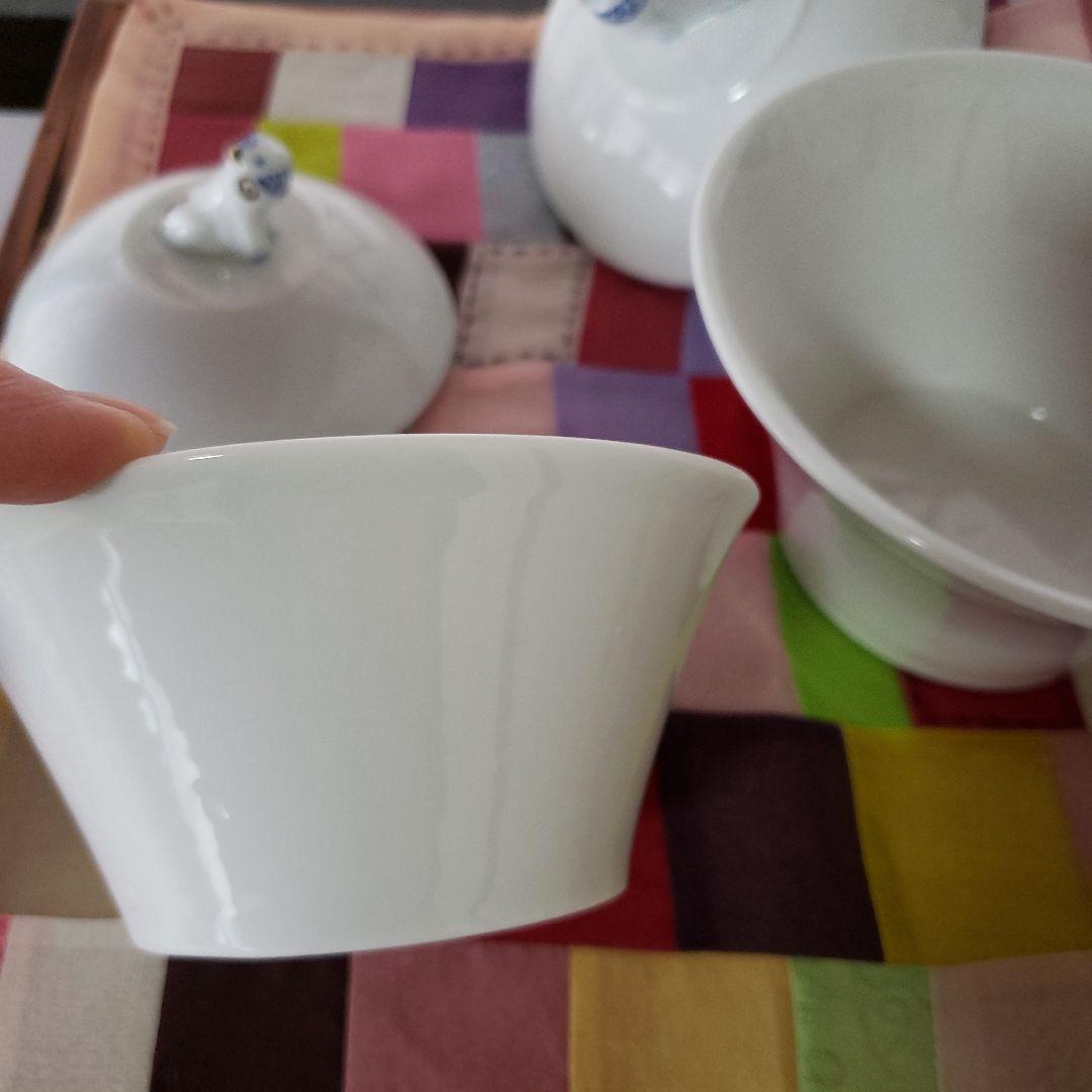 韓国　食器　白磁　虎　蓋付き　椀　スープ　器