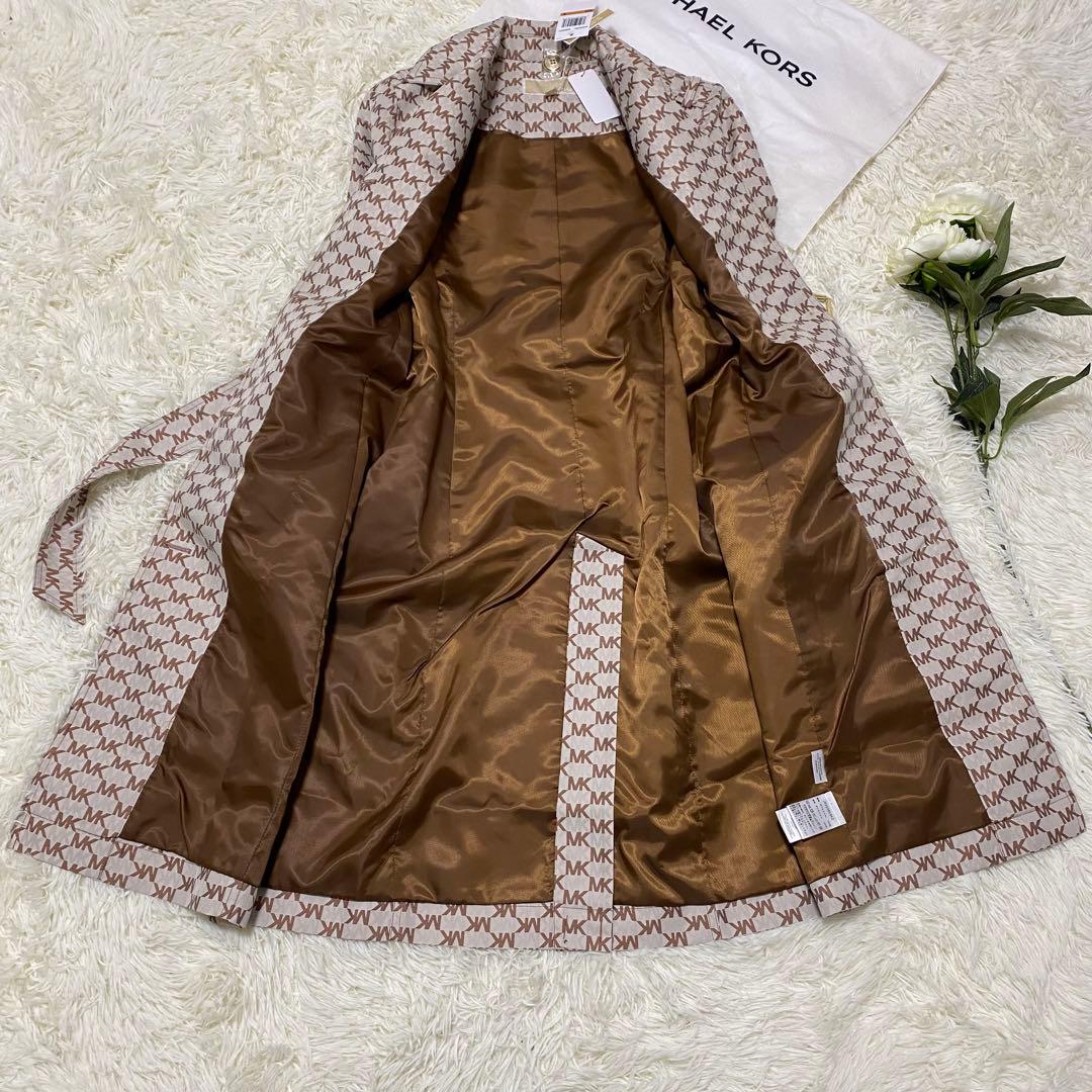 新品【MICHAEL KORS】 トレンチコート 総柄 MK柄 ベルト付き