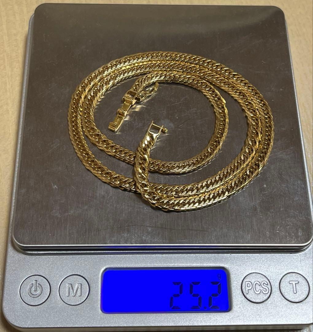 【美品】18K喜平ネックレスMカットトリプル25.3g50㎝