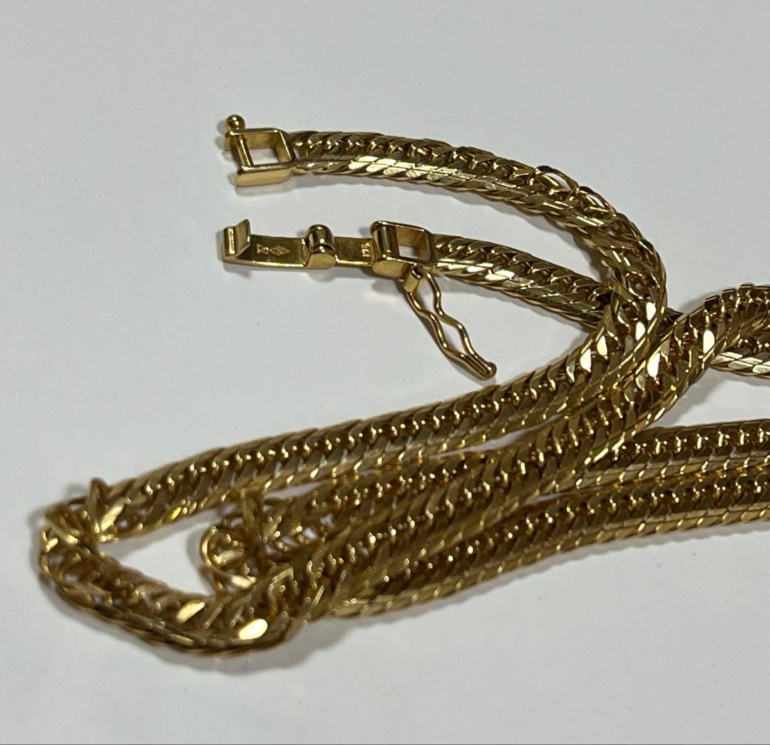 【美品】18K喜平ネックレスMカットトリプル25.3g50㎝