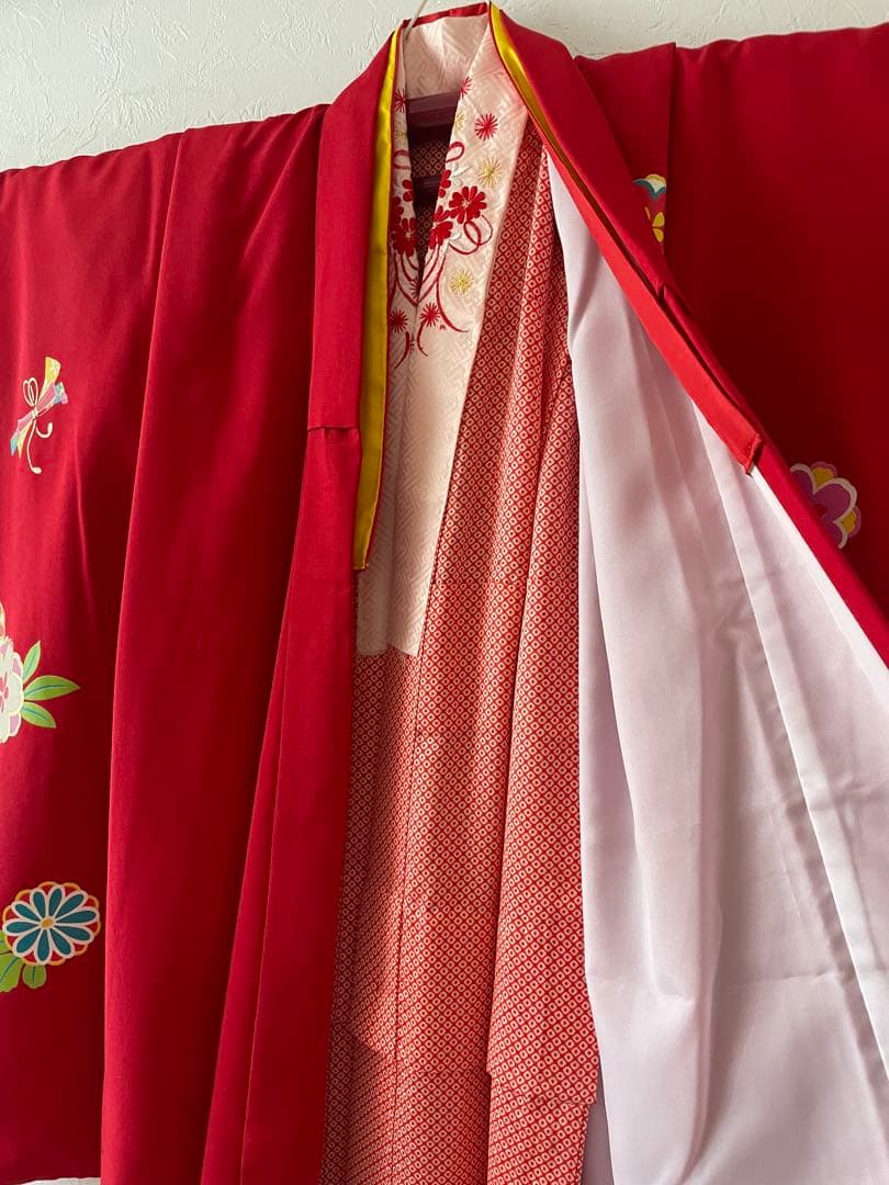 美品　七五三　大きめ7歳　8歳　正絹お着物セット　大四つ身