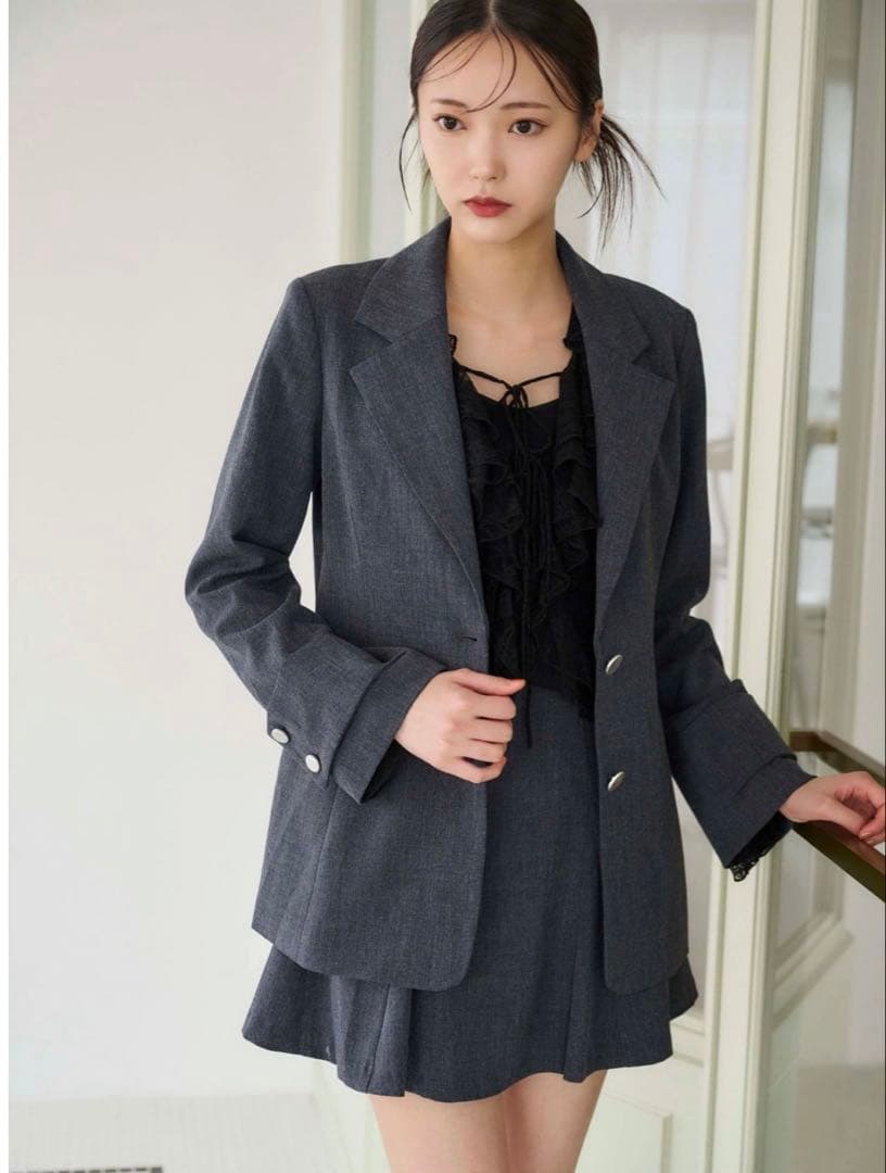 MERCURYDUO フィットアンドフレアジャケット　ダークグレー