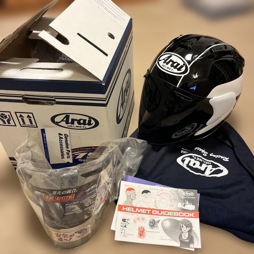 Arai アライSZ-Ram4平忠彦レプリカジェットヘルメットM 黒黒