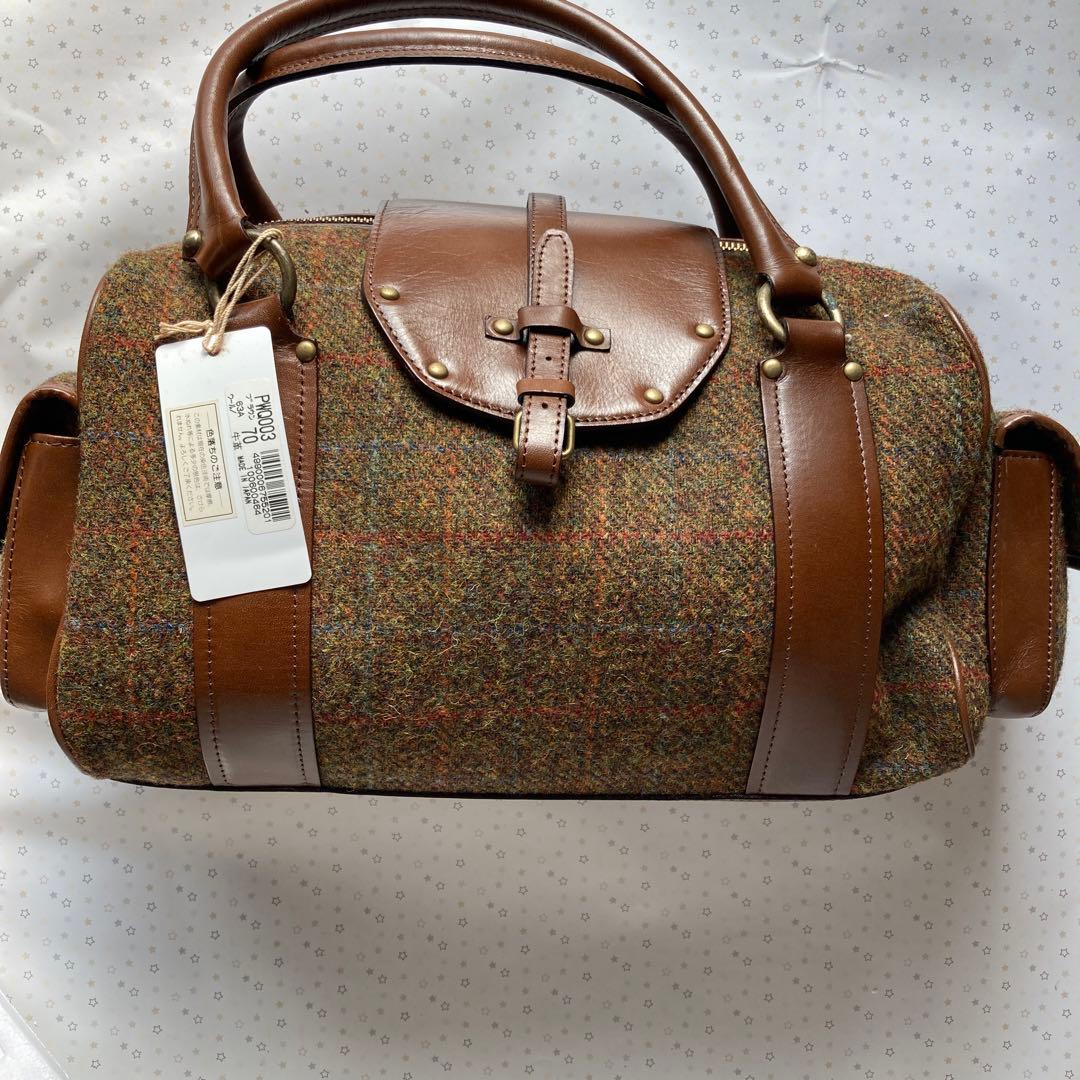 再値下げ 未使用 日本製 ハリスツイードコラボボストンバッグ