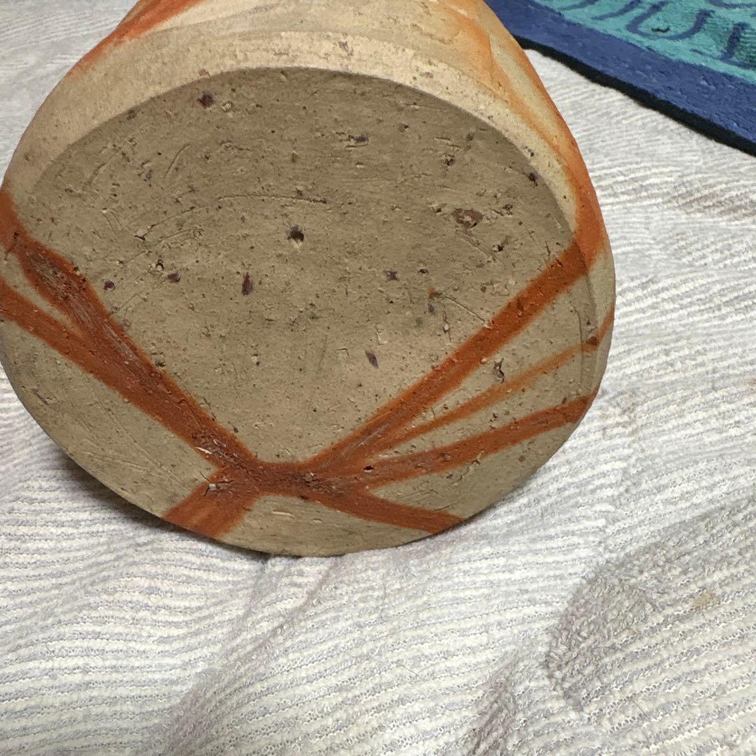 備前の名工人間国宝　金重陶陽作の持ち手付き掛け兼用置花入　未使用　値下げします