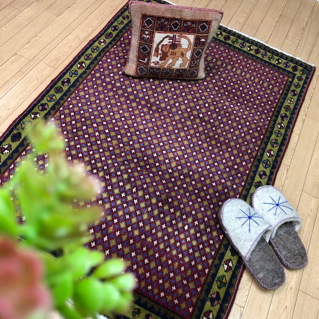 ペルシャ絨毯 ヴィンテージラグ 147×100cm 手織り オールドpersia