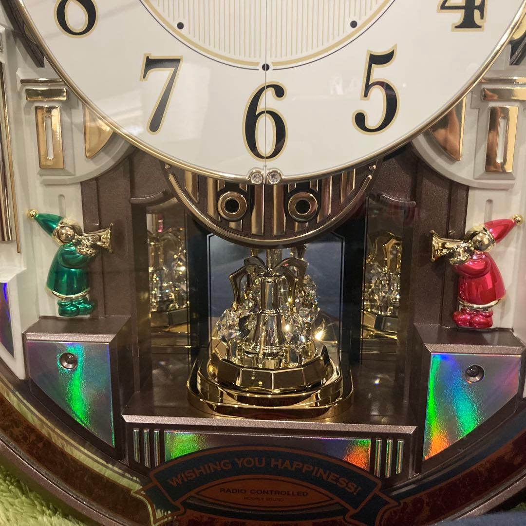 【美品】RHYTHMスモールワールドアルディ 4MN545RH23 からくり時計