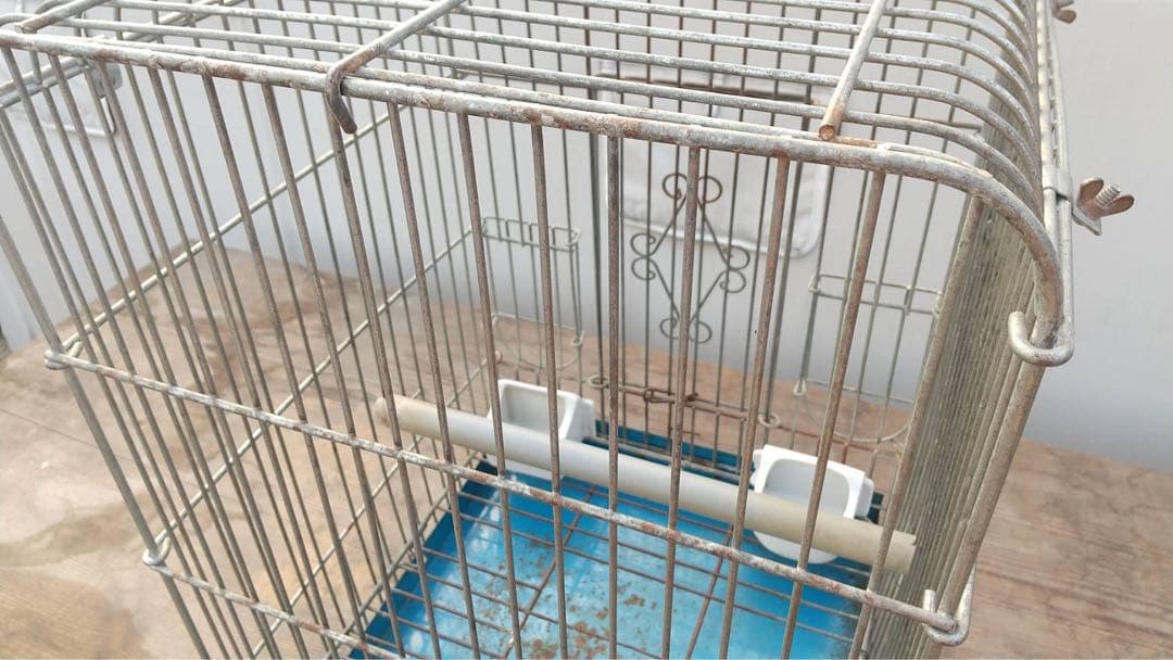 【O-1064】鳥籠 鳥カゴ オウム インコ 昭和レトロ アンティーク シャビー