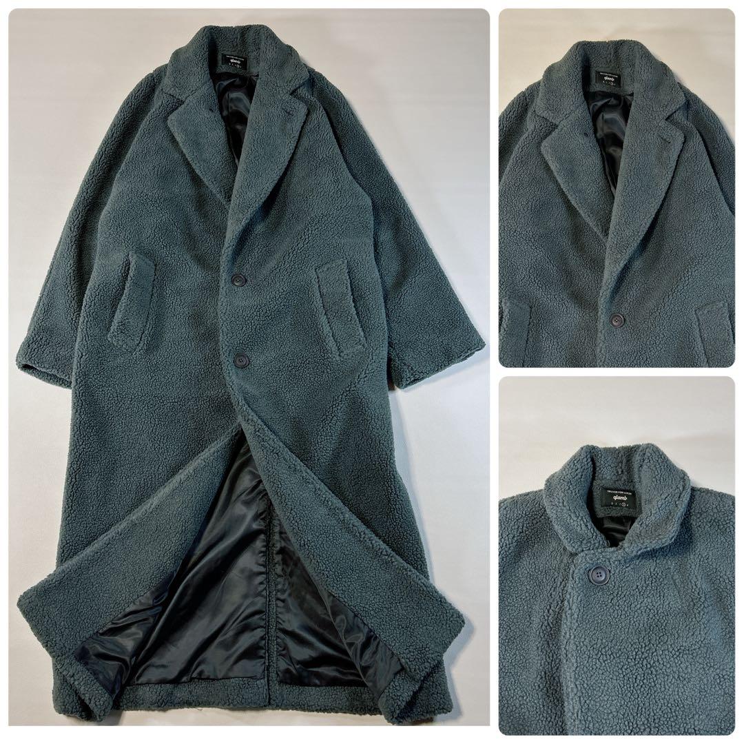 O*J様 美品 glamb グラム ボア素材 ガウンコート マキシ丈 ロングチェ