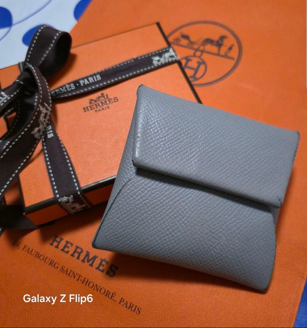 紋次郎☆HERMESバスティアブルーグラシア 鑑定済み小銭入れ