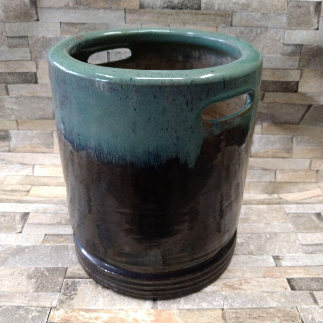 火鉢　3個セット　ばら売り可能　セラミックプランター 緑と黒