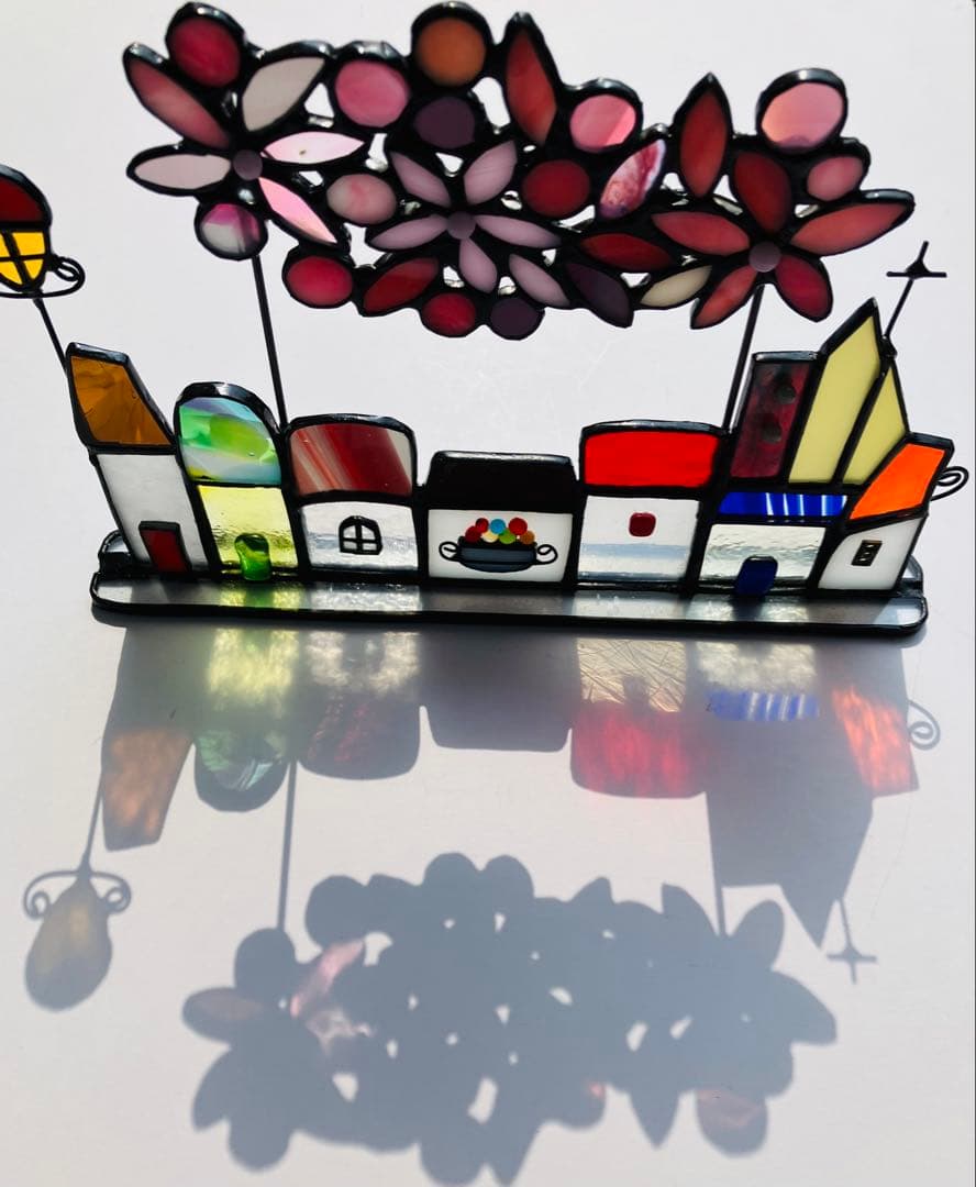 ステンドグラス　小さな街並みと四季の訪れ　計4件