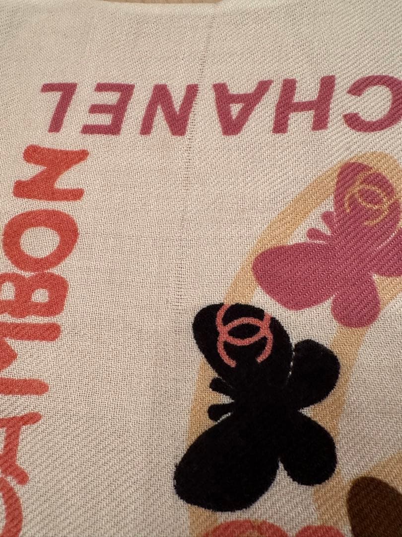 シャネル　ストール　ヴィンテージ　アニマル　蝶々　てんとう虫　レア☆正規品