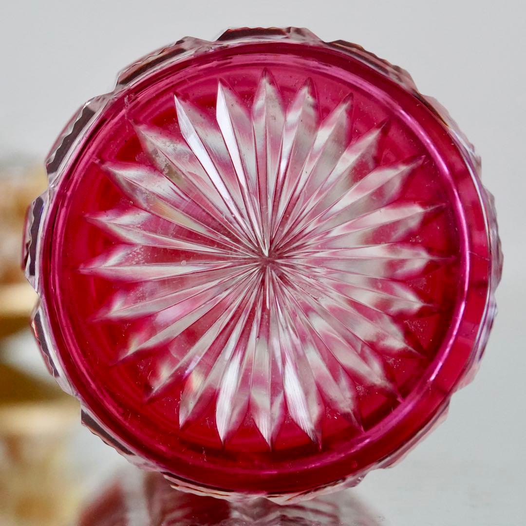 金赤被せ★オールドバカラ ディアマン エトワール 星型カット香水瓶★アトマイザー