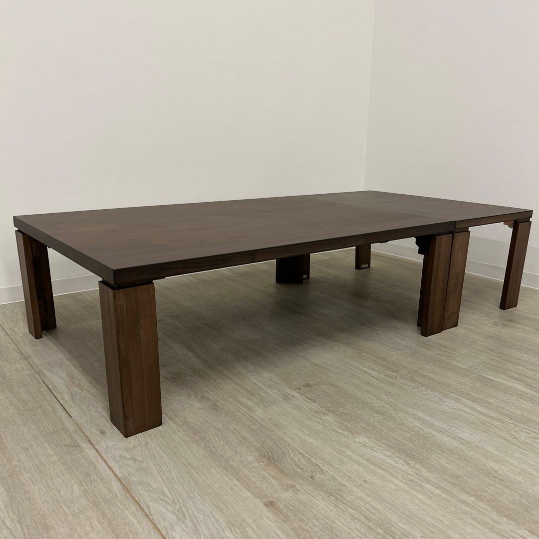 展示品★105cm折脚テーブル 補助テーブル付 105〜150cm 親子テーブル
