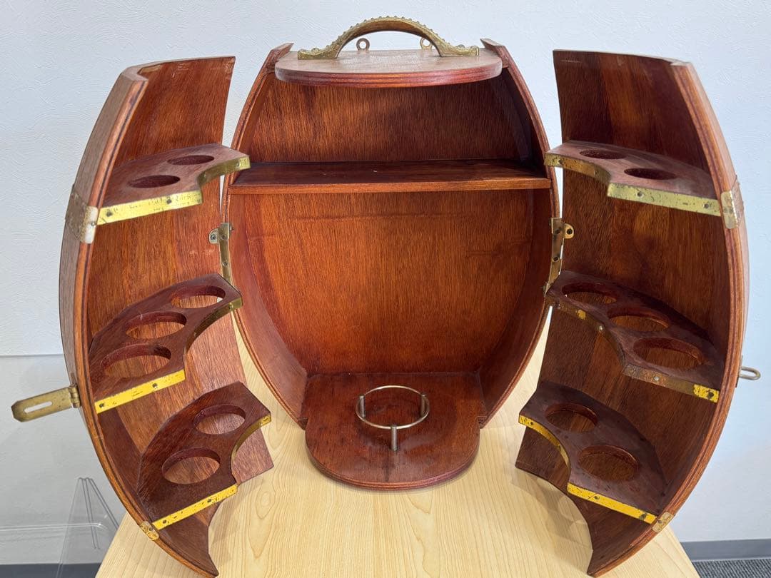 ☆ヴィンテージ 樽型　扉 観音開きウッドラック☆店舗什器☆送料込