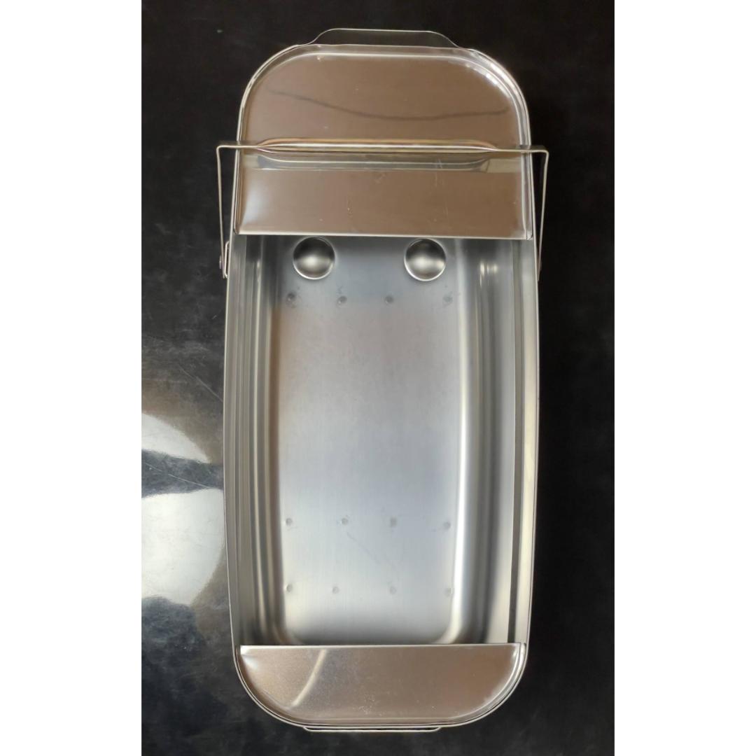 【未使用】ステンレス業務用フライヤー用 油缶・コシ網 2個セット