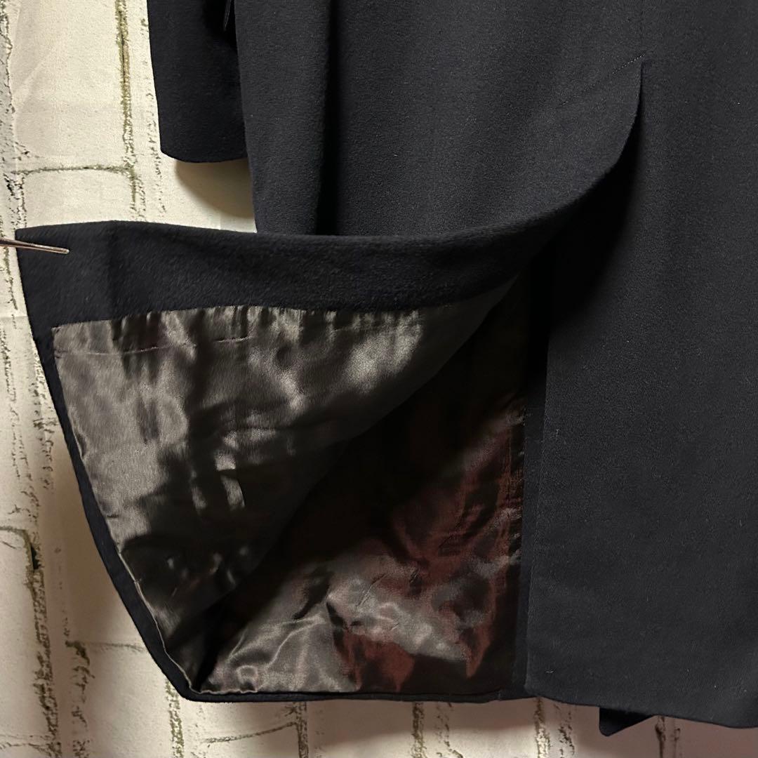 美品 英国製 アクアスキュータム ステンカラー ロングコート 黒 ヴィンテージ