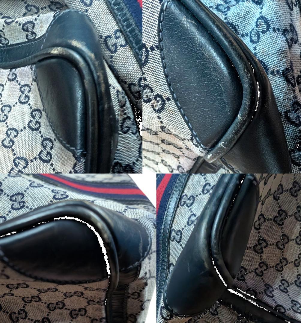 GUCCI ボストンバッグ オールドグッチ シェリーライン GGキャンパス