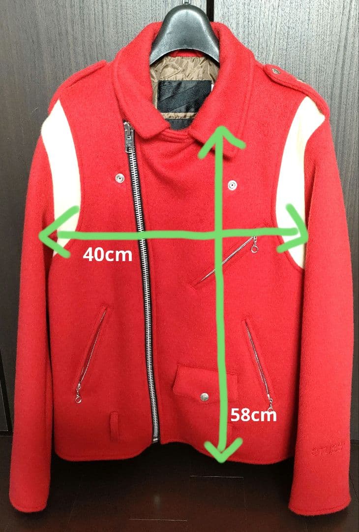 SCHOTT×STUSSY　コート　レッド