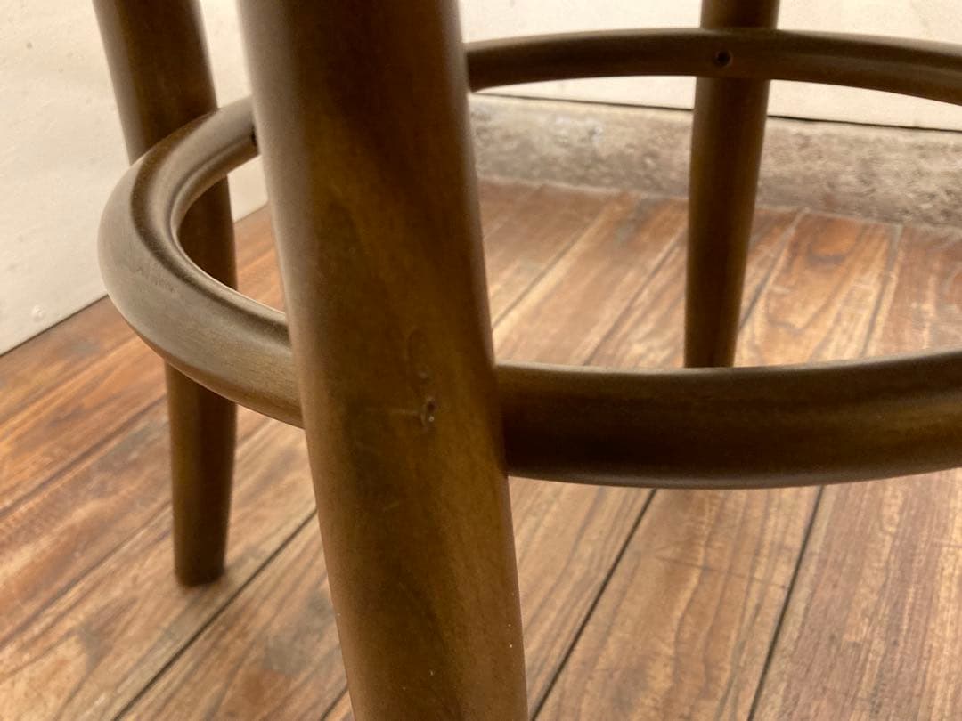秋田木工 曲木椅子 ゴブラン織 カフェチェア スツール アンティーク