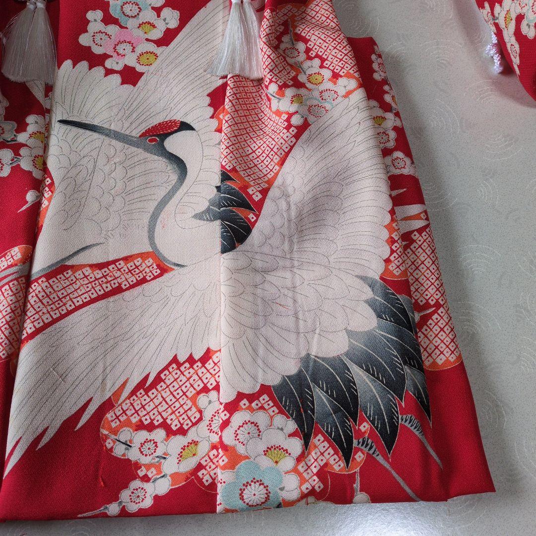 七五三３歳女の子正絹手縫いの被布(中綿無し）巾着付き