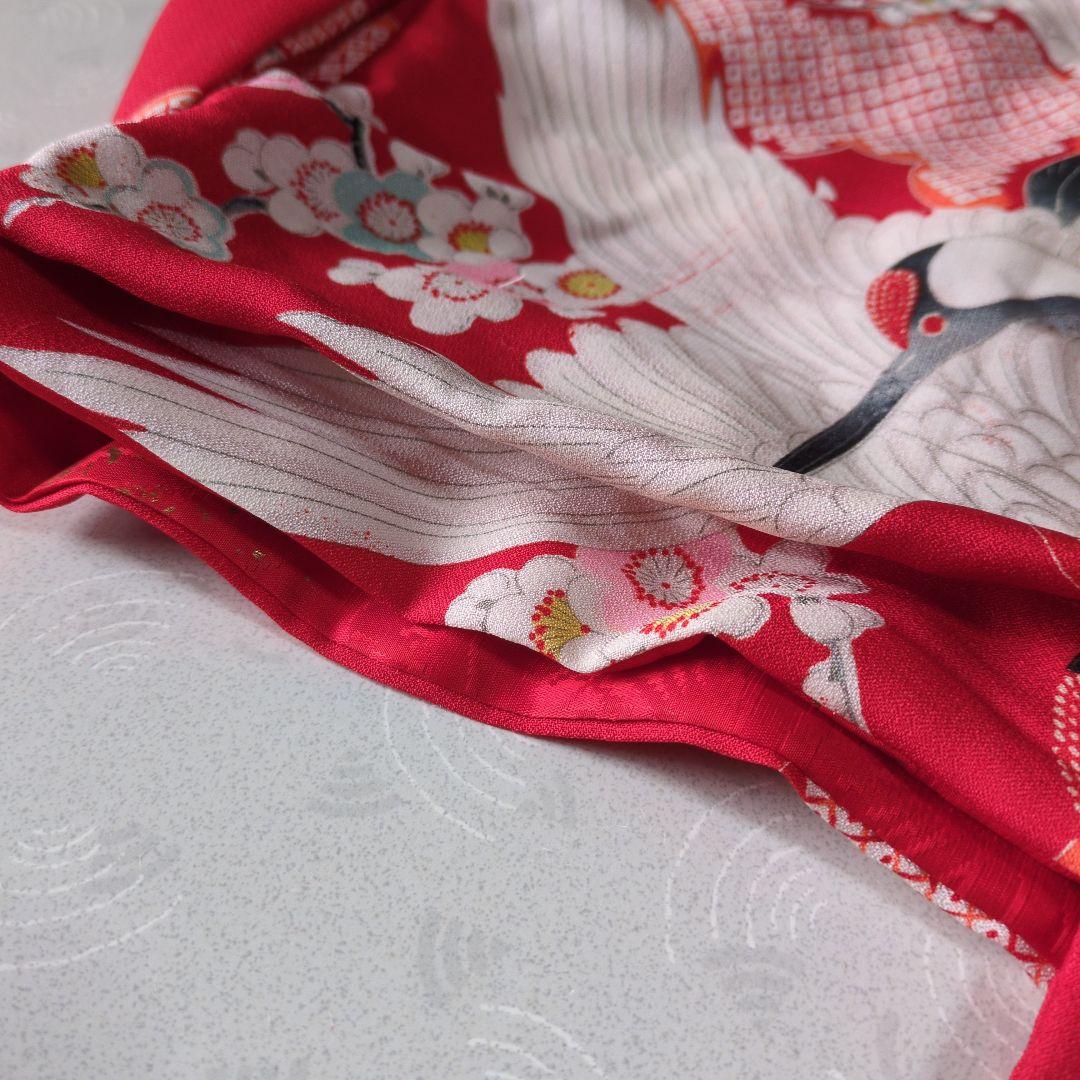 七五三３歳女の子正絹手縫いの被布(中綿無し）巾着付き