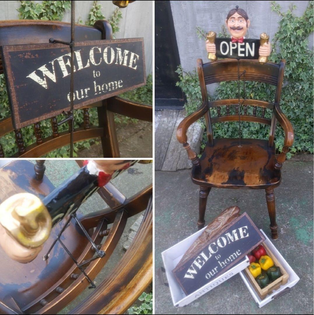 おしゃれなパン屋さん オープン&クローズ看板 ベーカリーカフェ 置き看板