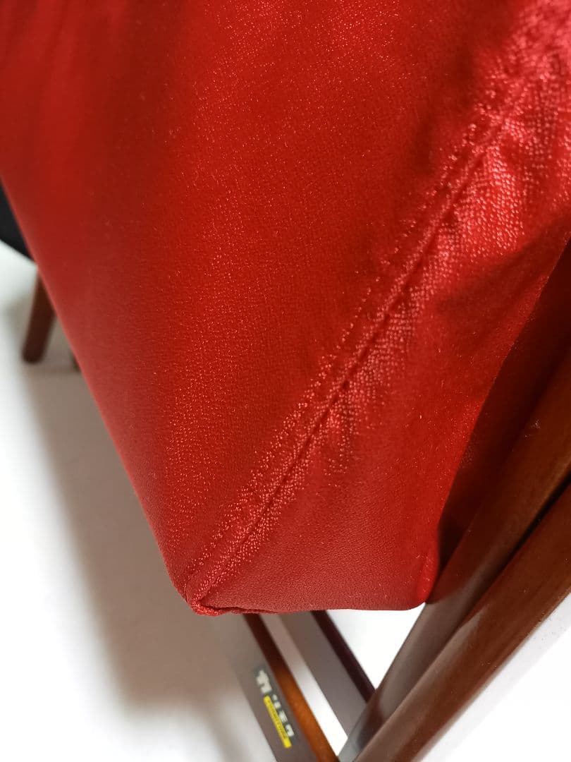 1970's　カリモク　ウッド　レッド　ファブリック　モダン　バスケット