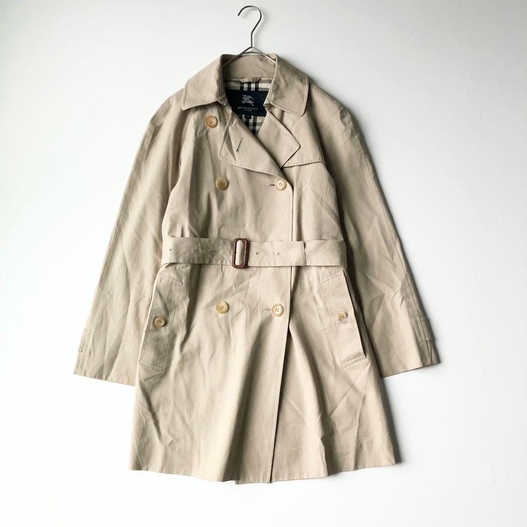 2891yバーバリーロンドン　裏地ノバチェック トレンチコート　M ベージュ　綿