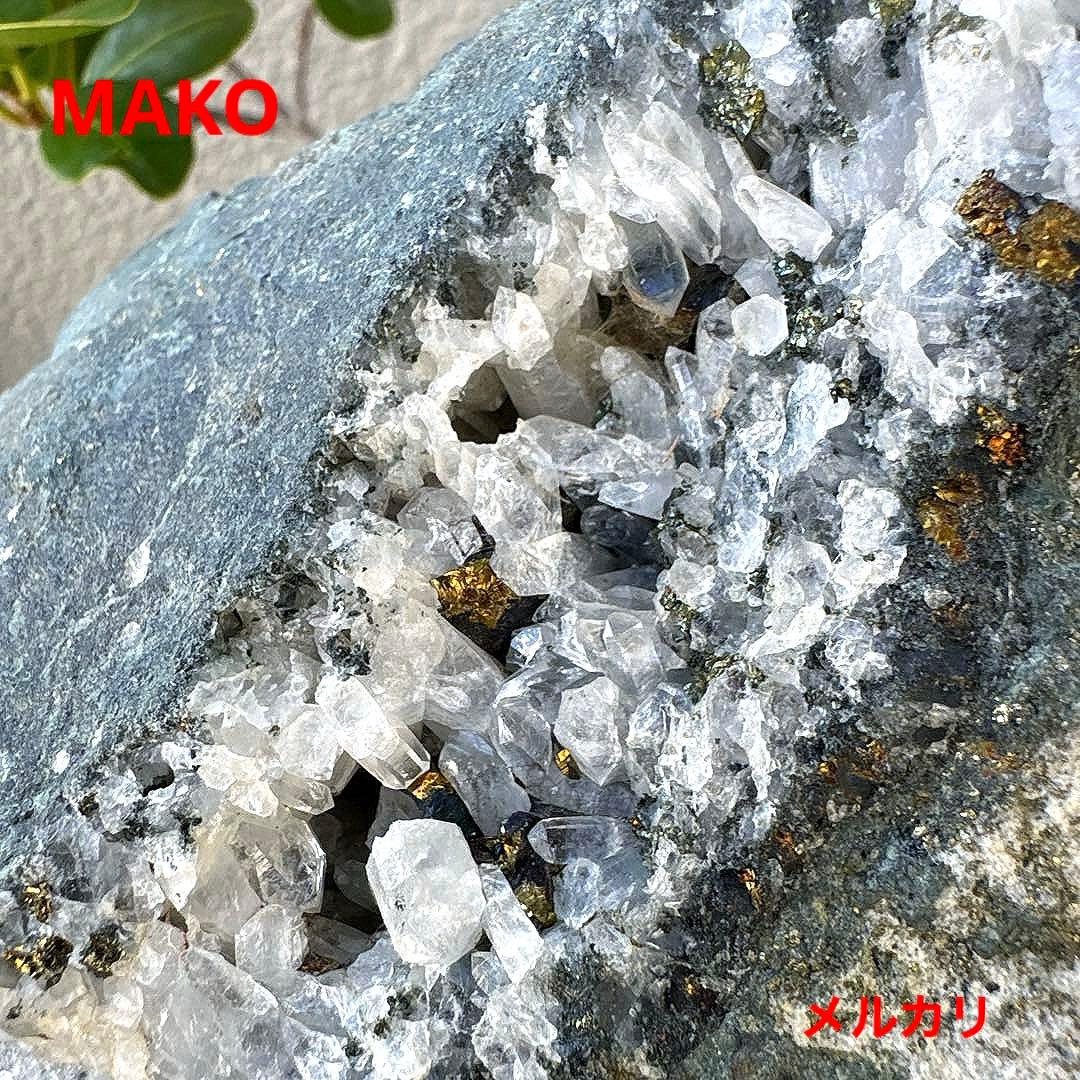 M1859☆パイライト共生水晶クラスター2.8Kg☆尾去沢鉱山産☆N51001