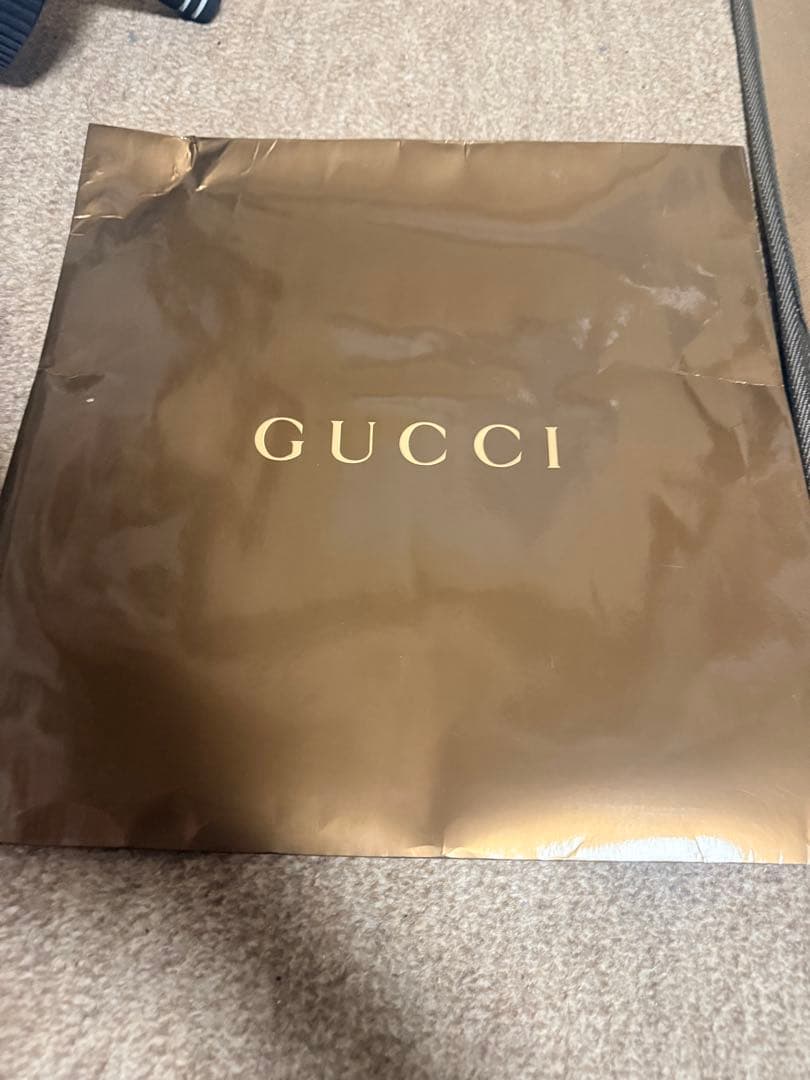 激レア GUCCI ネイビー チェック柄 マフラー