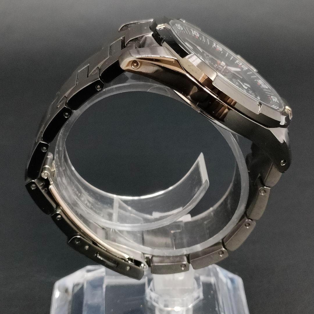 美品　SEIKO　セイコー　ブラック　レッド　ステンレス　ソーラー　メンズ　時計