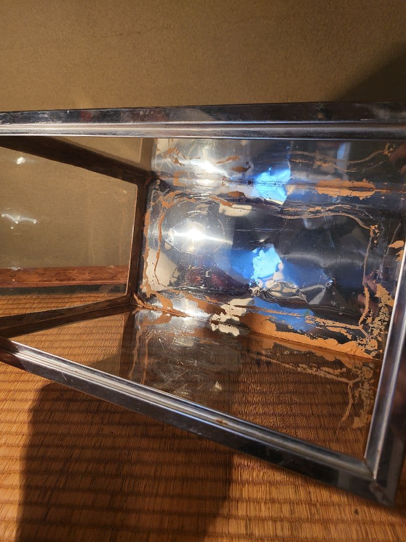 【ジャンク品】　ステンレス 水槽　ガラス　レトロ　ヴィンテージ