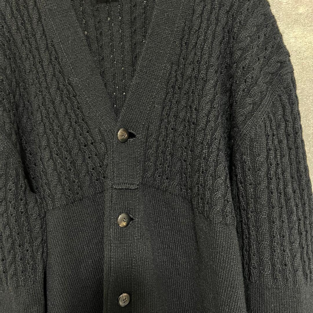 超希少 Yohji Yamamoto プールオム カーディガン ウール ケーブル