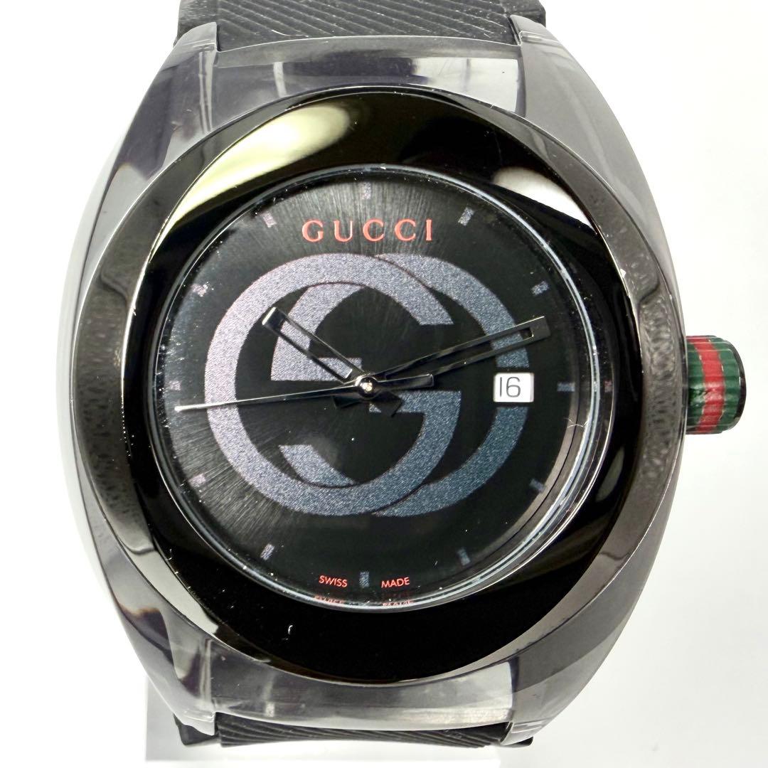 【美品/稼働品】グッチ シンク137.1 腕時計 シェリーライン ロゴ文字盤