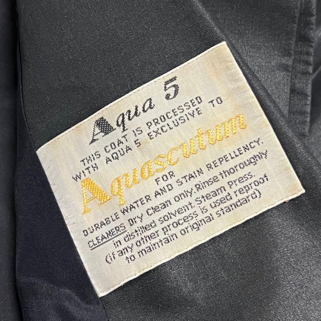 70s Aquascutum（アクアスキュータム）ガウンコート/ブラック/英国製